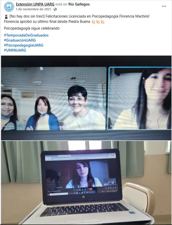  Florencia se graduó en plena pandemia, de manera virtual desde Piedra Buena.