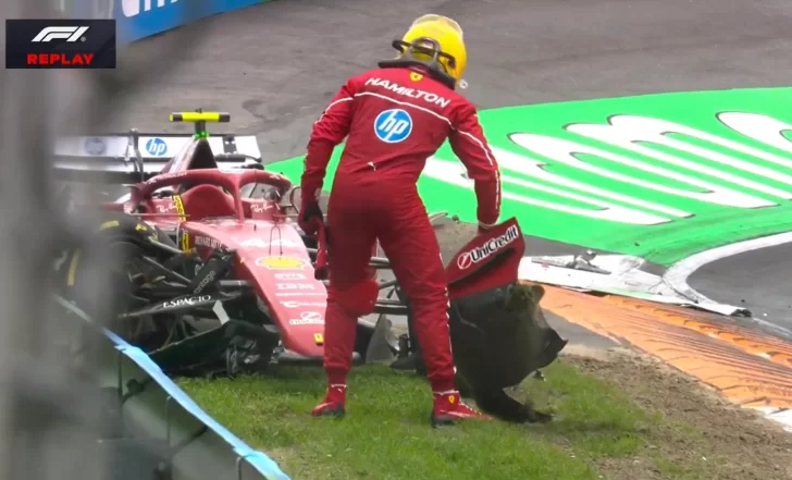 Hamilton fuera de carrera: Así fue el choque que lo obligó a abandonar el Gran Premio de Países Bajos de la F1