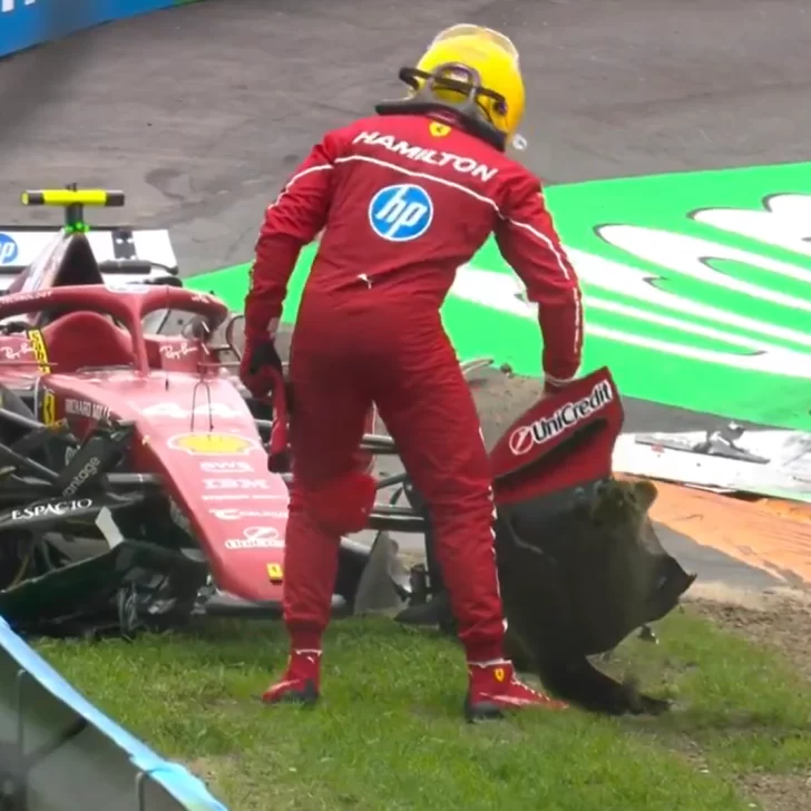 Hamilton fuera de carrera: Así fue el choque que lo obligó a abandonar el Gran Premio de Países Bajos de la F1 Hamilton fuera de carrera: Así fue el choque que lo obligó a abandonar el Gran Premio de Países Bajos de la F1