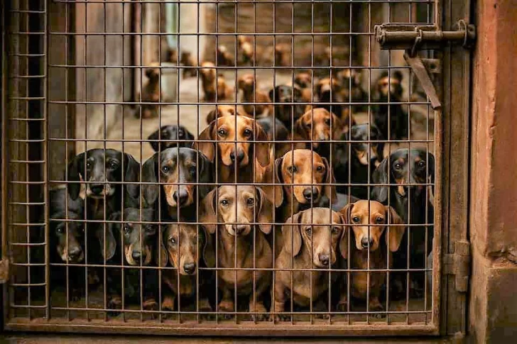 Rescataron 55 perros salchicha de un criadero e imputarán a la dueña por maltrato animal
