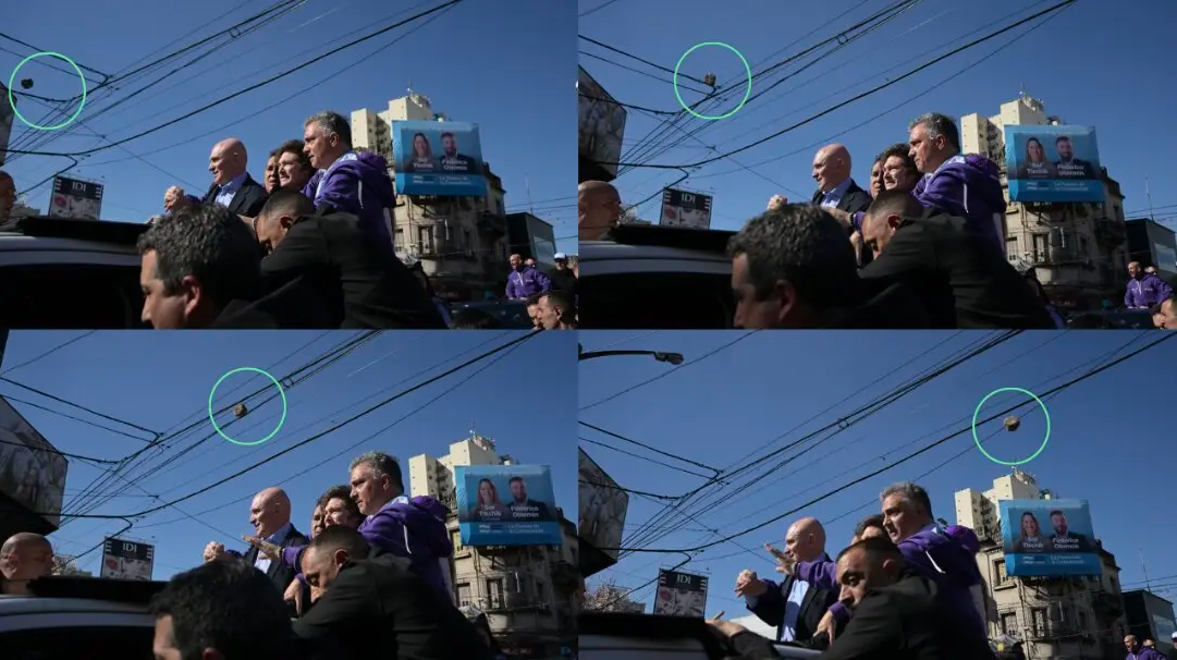 ¿Verdadera o falsa?: qué dijo el fotógrafo que tomó la foto de los piedrazos a la caravana de Javier Milei