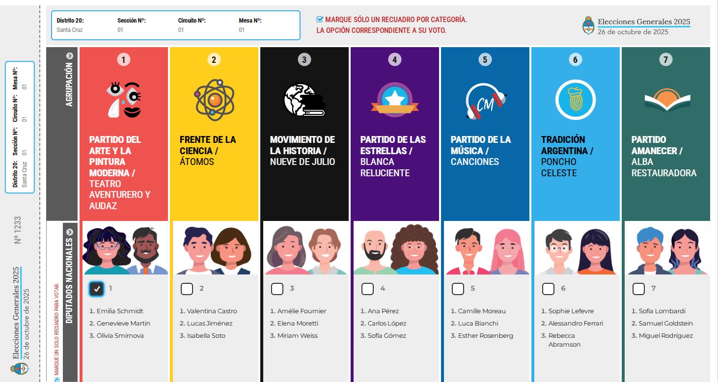 Elecciones en Santa Cruz: ya podés probar el simulador online de la Boleta Única de Papel
