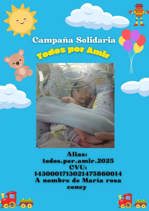 &#8220;Todos por Amir&#8221;: nació prematuro con una cardiopatía, fue derivado y sus padres solicitan ayuda