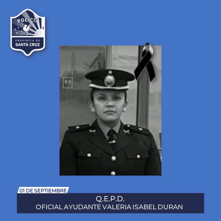 Pesar en Río Gallegos por la muerte de la Oficial Ayudante Valeria Isabel Duran