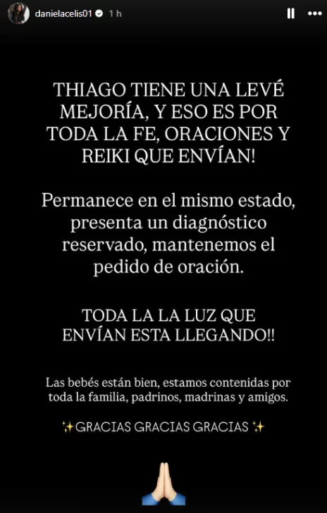 Daniela Celis reveló cómo se encuentra Thiago Medina: &#8220;Leve mejoría&#8221;