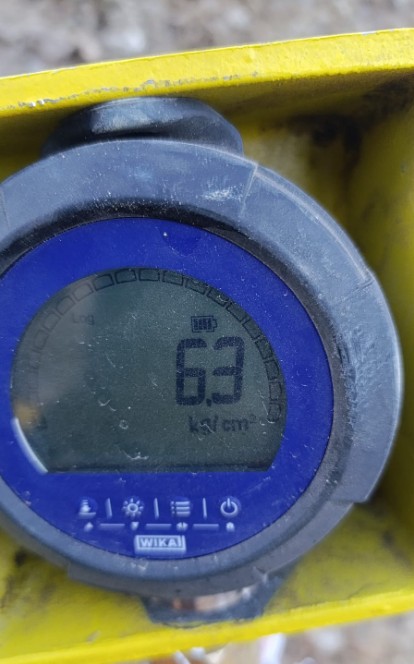 Data logger que mide la presión de prueba oficialmente de 24 horas previo a la puesta en marcha por parte de Distrigas del gasoducto.