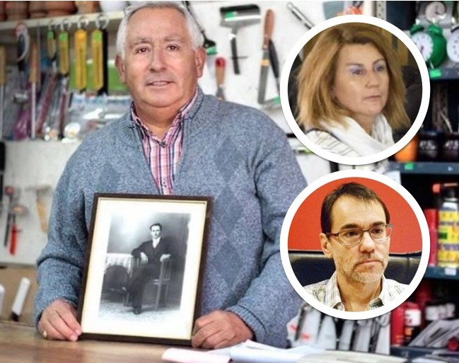  Maillo, el comerciante asesinado. Arriba, Erica Schupbach y Lucio De La Vega, los abogados de la familia de Vicente.