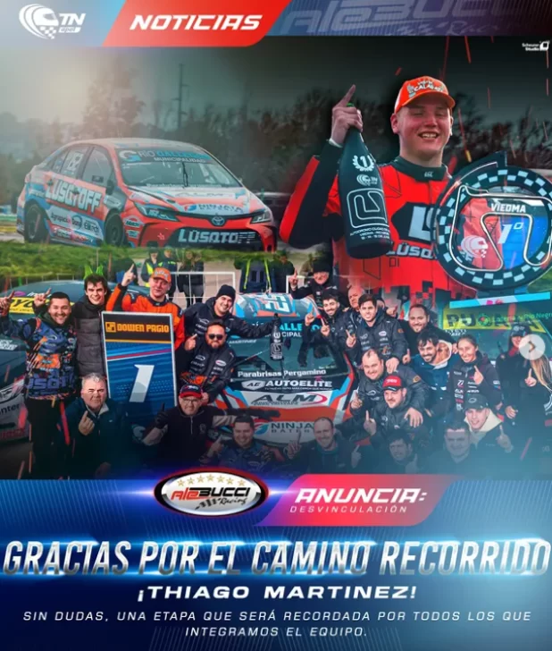 Thiago Martínez dejó Ale Bucci Racing y busca equipo para seguir en el Turismo Nacional