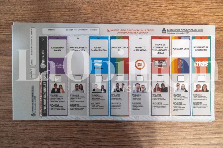  Modelo de una boleta. La única observación que se hizo es que la letra era 