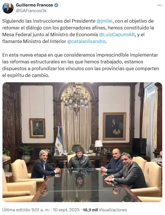 El presidente Javier Milei designó a Lisandro Catalán como nuevo ministro del interior