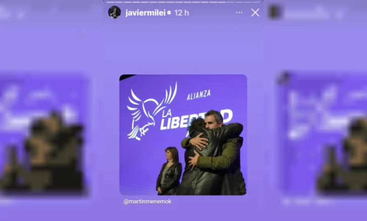 Tras la derrota electoral en PBA, Milei publicó en redes una foto junto a Martín Menem