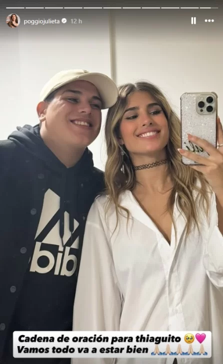  Su amiga Juli Poggio se sumó al pedido de oración y brindó su apoyo.