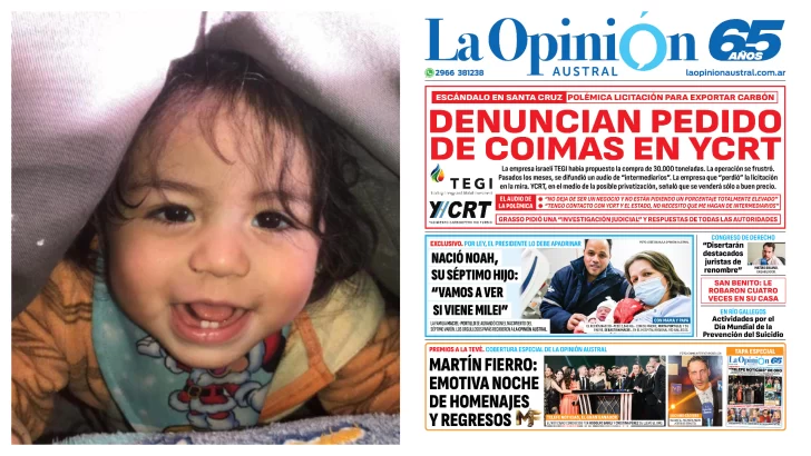 Nación se comunicó con la familia de Noah, el riogalleguense que será ahijado de Javier Milei