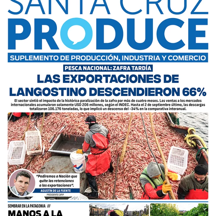 Tapa Suplemento Santa Cruz Produce: Las exportaciones de langostino descendieron 66%