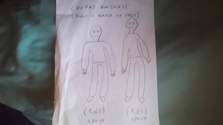  Dibujo realizado por el testigo.