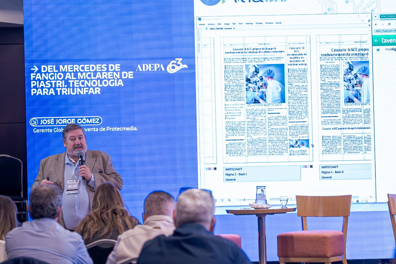  José Jorge García Gómez (España), presentó “Del Mercedes de Fangio al McLaren de Piastri. Tecnología para Triunfar”. FOTO: FEDERICO KROWICKI / CANAL 12