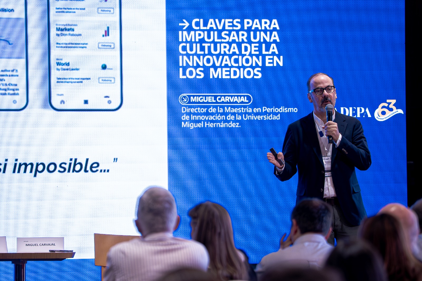  Miguel Carvajal (España), director de la Maestría en Periodismo de Innovación de la Universidad Miguel Hernández habló sobre las “Claves para impulsar una cultura de la innovación en los medios”. FOTO: FEDERICO KROWICKI / CANAL 12