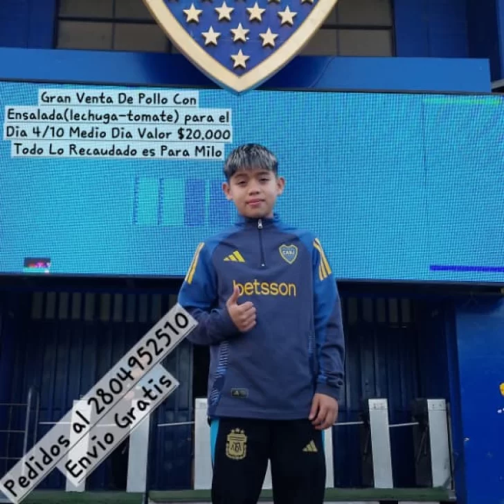 Venta solidaria en Trelew para acompañar el salto de Milo Veloso a Boca Juniors Venta solidaria en Trelew para acompañar el salto de Milo Veloso a Boca Juniors