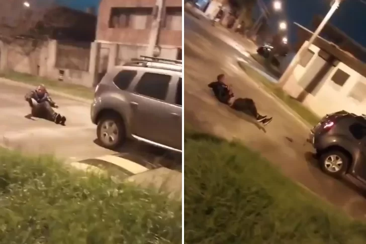 Video. Intentó asaltar a una mujer, un vecino lo ató a su camioneta y lo arrastró varias cuadras