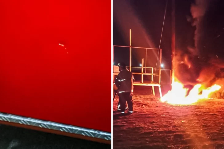 Camión de bomberos se dirigía a una quema de cubiertas y fue atacado con “un objeto contundente”