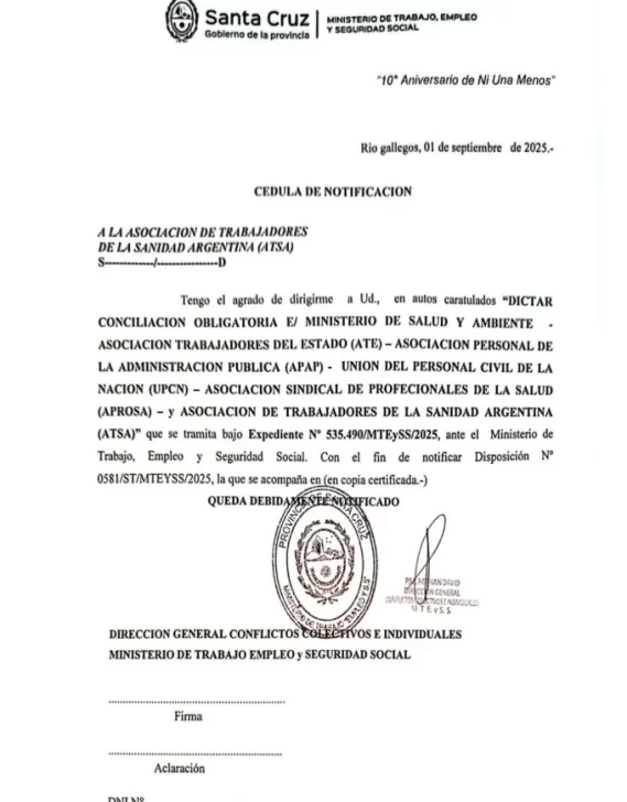  La conciliación obligatoria dictada por Trabajo de la provincia.