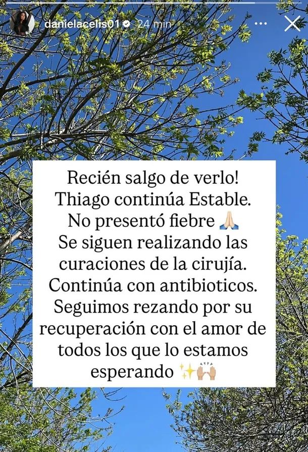 Daniela Celis brindó detalles sobre la evolución de Thiago Medina: &#8220;Continúa con&#8230;&#8221;