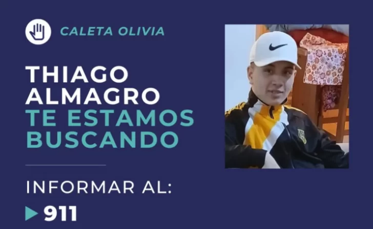 Buscan a un adolescente desaparecido hace más de una semana en Caleta Olivia