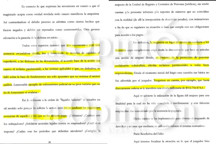  Fallo de la Cámara de Apelaciones de los jueces Arenillas y López.