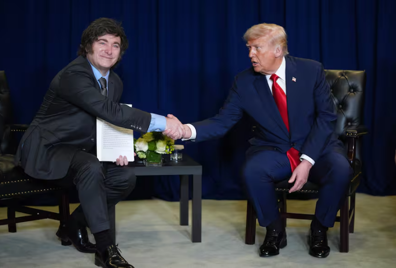  Reunión reciente del presidente Javier Milei con el primer mandatario estadounidense Donald Trump.