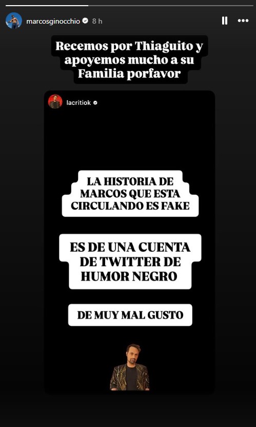  Marcos Gianocchio a través de su cuenta de Instagram.