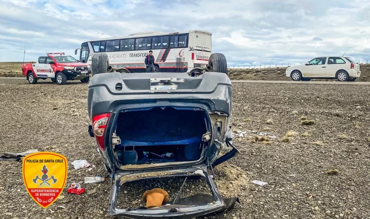 Una mujer y cuatro menores protagonizaron un vuelco en la Ruta 40