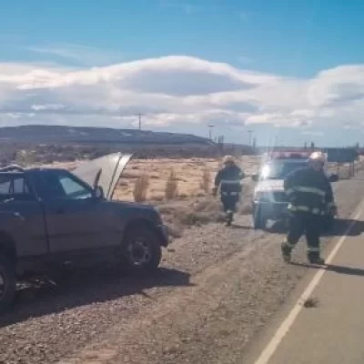 Perdió el control de su camioneta y despistó a raíz de las fuertes ráfagas de viento