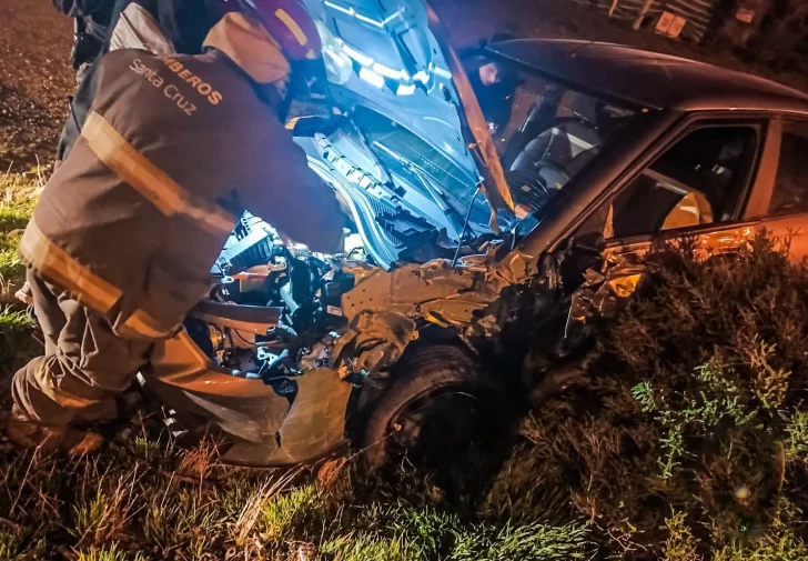 Un auto alquilado impactó contra un árbol en la avenida principal de El Calafate