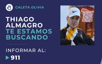 Buscan a un adolescente de 16 años desaparecido en Caleta Olivia