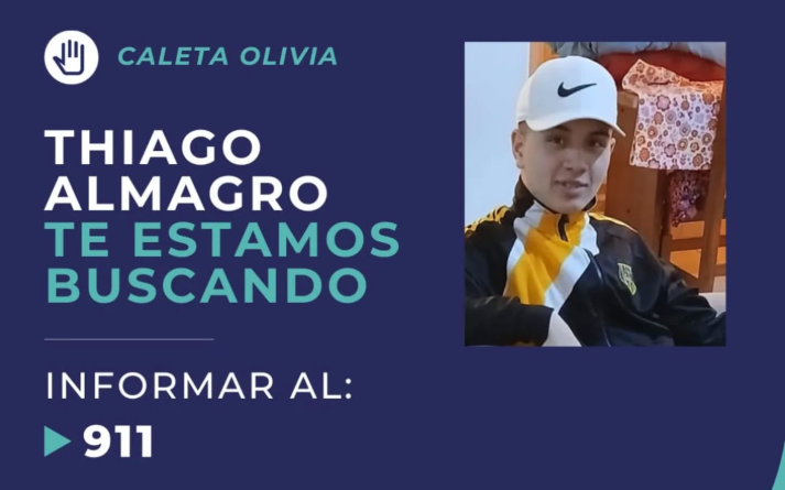 Buscan a un adolescente de 16 años desaparecido en Caleta Olivia