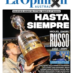 Tapa especial de La Opinión Austral: hasta siempre Miguel Ángel Russo