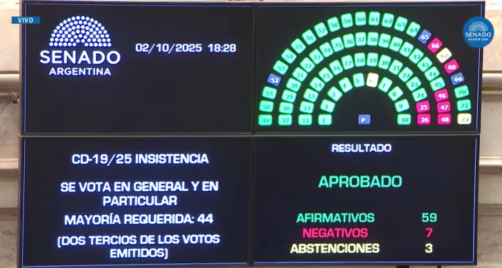 El Senado rechazó los vetos de Milei: deberá cumplir con la emergencia pediátrica y el financiamiento universitario