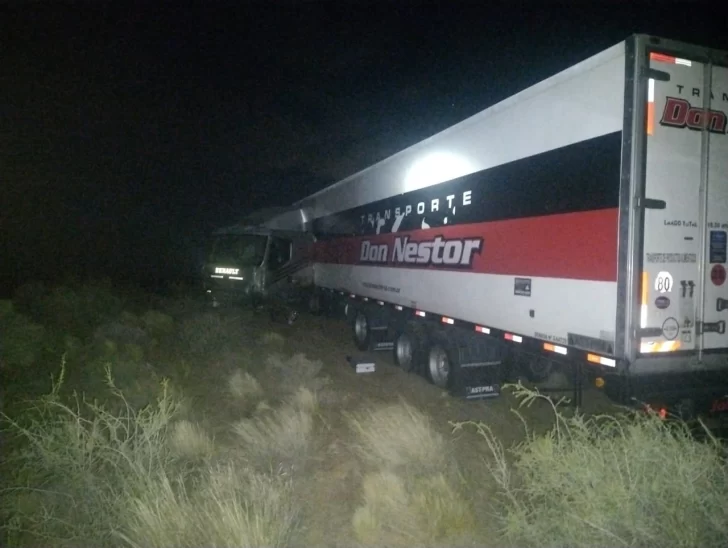  El camión involucrado en el accidente. (FOTO: POLICÍA DE SANTA CRUZ).