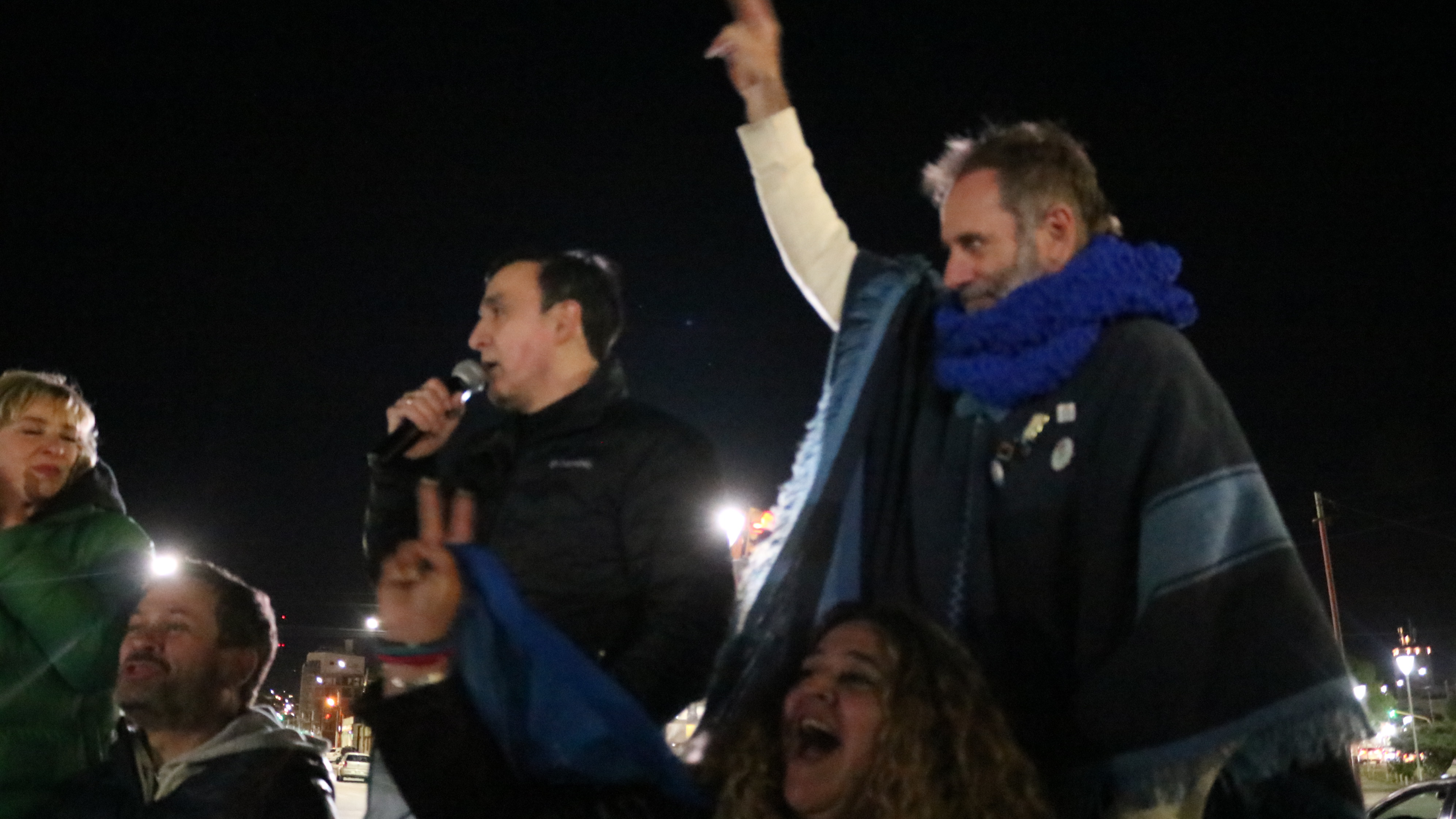  Molina con el intendente Pablo Grasso. (Foto: Tamara Moreno/La Opinión Austral).