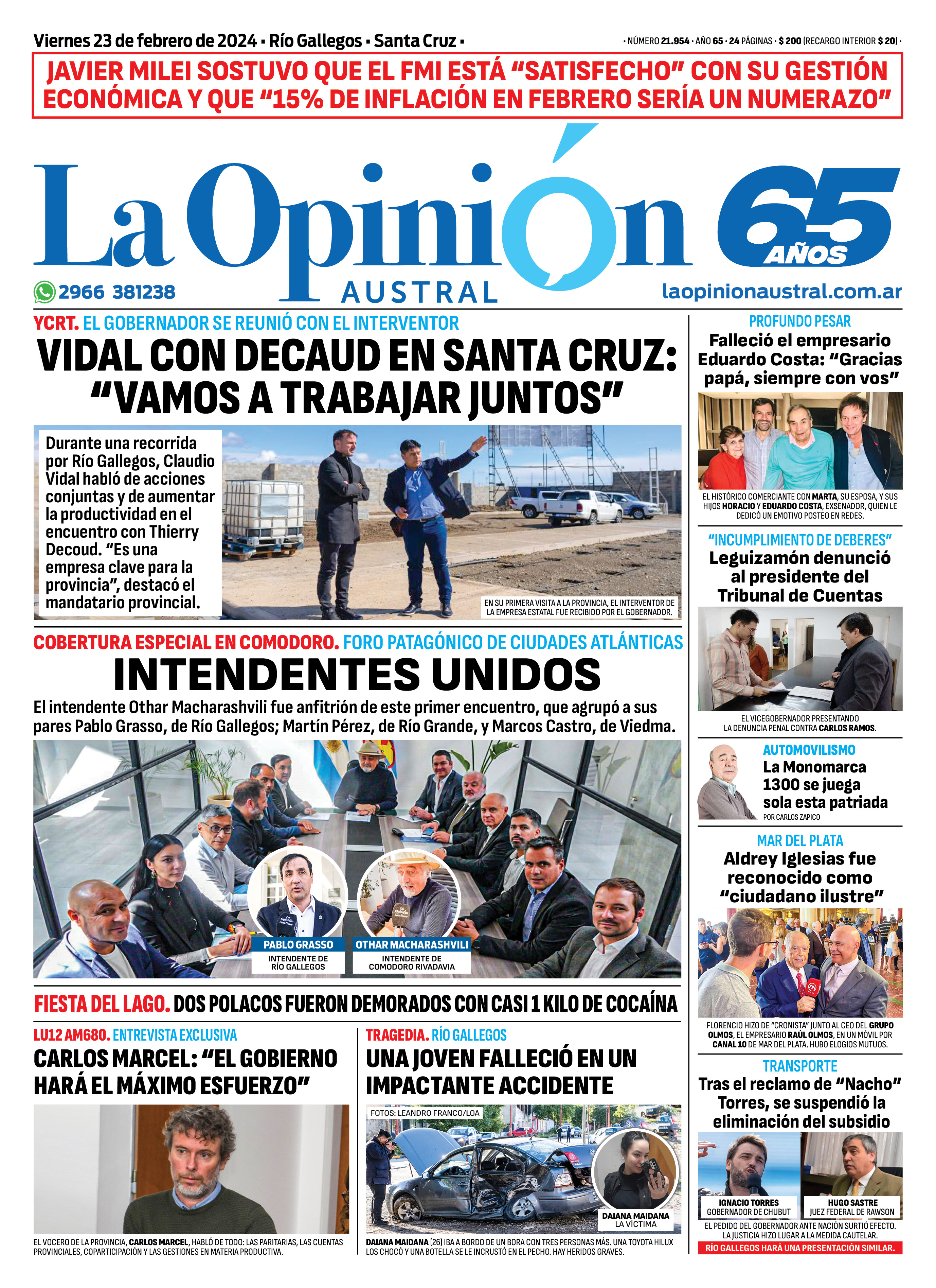  La tapa de LOA el día después del incidente fatal.