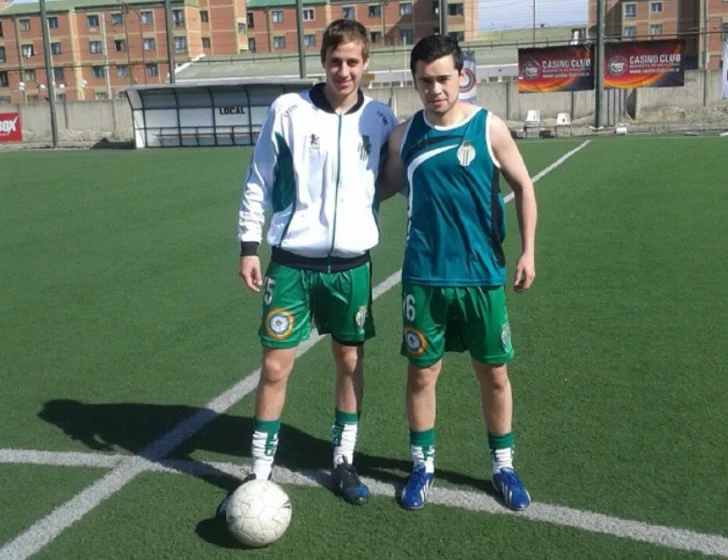  En sus inicios, Matías Muñoz en la cancha del Boxing Club de Río Gallegos.