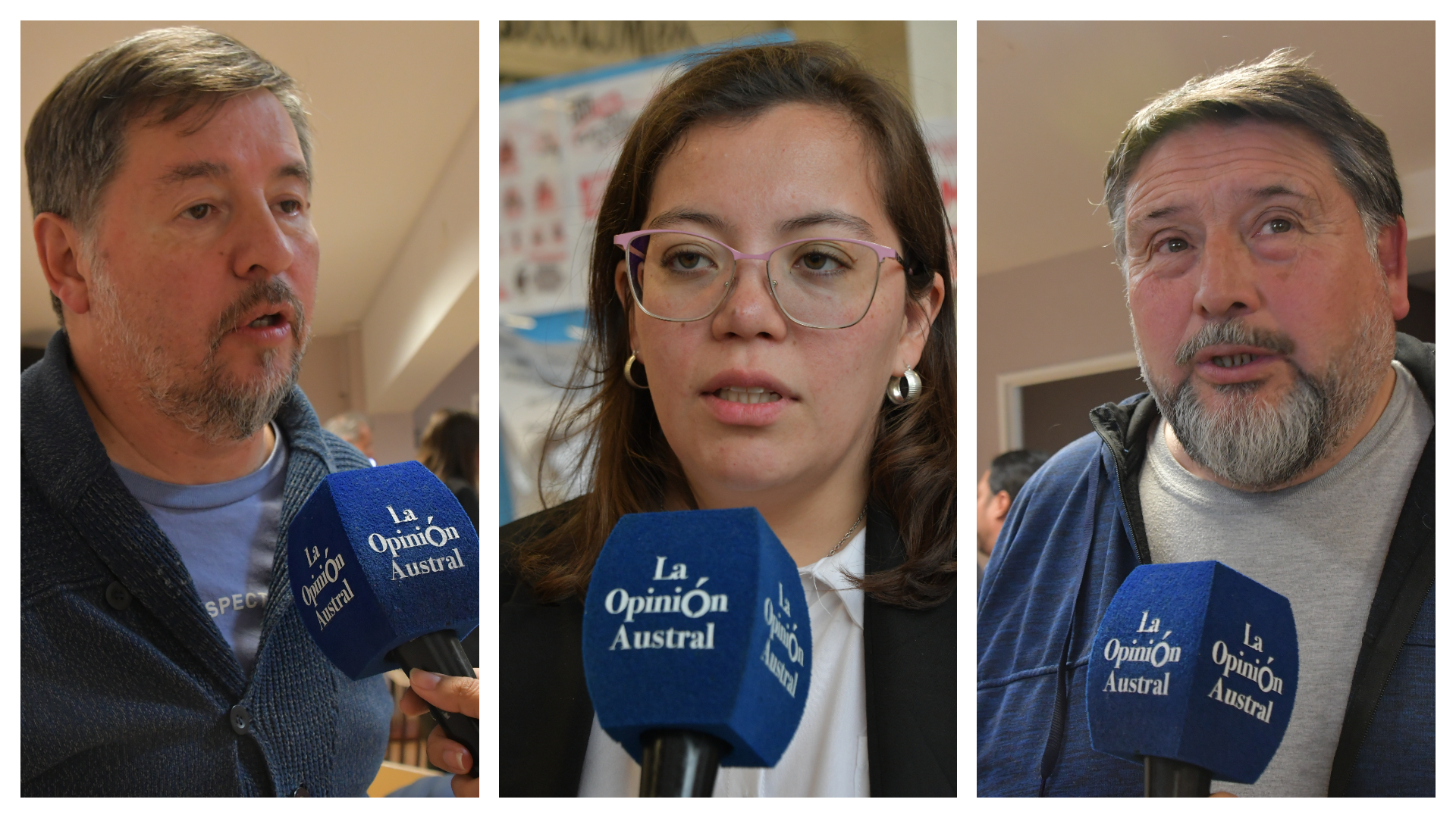  Pedro Muñoz, Gabriela Ance y Juan José Ortega dialogaron con La Opinión Austral. Fotos: José Silva/La Opinión Austral