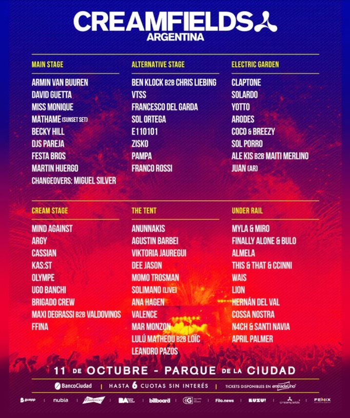 Creamfields Argentina 2025: Seis escenarios, más de 60 artistas y una jornada histórica
