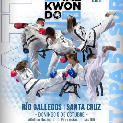 Río Gallegos recibe el Campeonato Regional de Taekwondo: más de 390 competidores en el Boxing Club