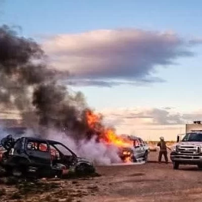 Investigan el incendio de una camioneta en Fitz Roy