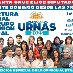 Este domingo, Santa Cruz elige diputados: seguí el minuto a minuto de las elecciones con la cobertura especial de La Opinión Austral
