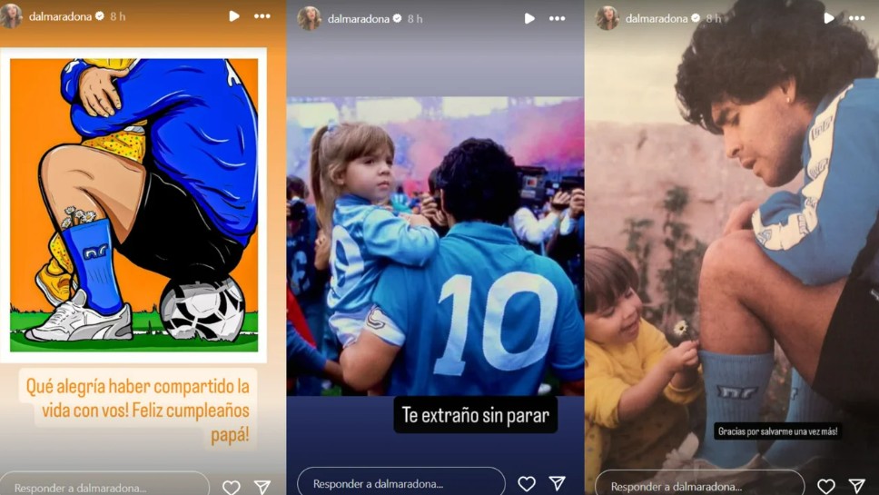 Dalma y Gianinna Maradona recordaron con emoción a su padre en el día de su cumpleaños