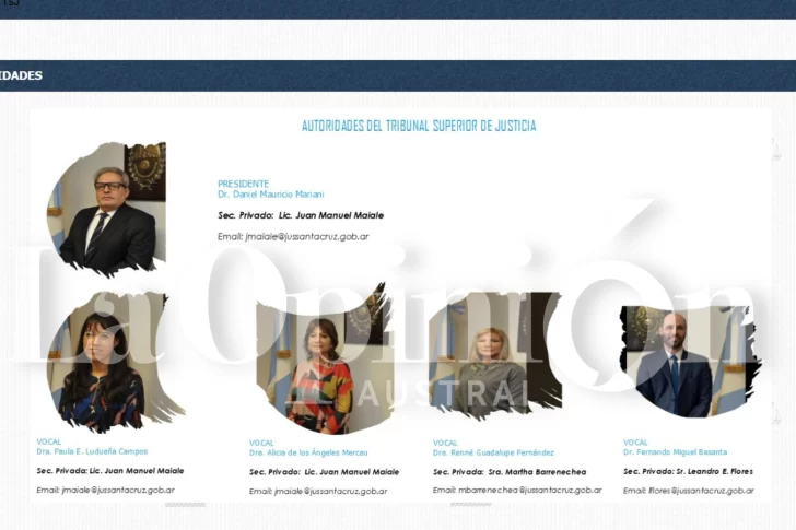  Mariani ordenó cargar las fotos de los nuevos vocales a la web oficial pero luego las borraron.