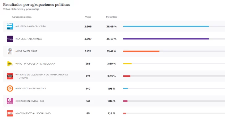 Elecciones para diputados en Santa Cruz: quién ganó en el departamento Corpen Aike