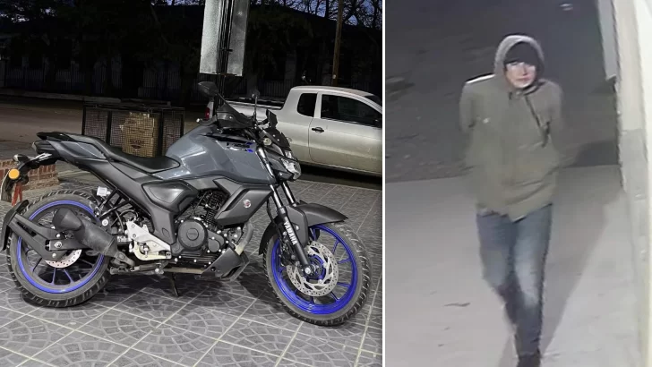  El rodado denunciado como sustraído y el sospechoso. FOTO: LA OPINIÓN AUSTRAL